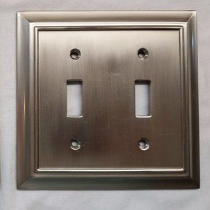 2 - LMHC Nickel 2-Gang Toggle Wall Plate Satin Nickel - with screws